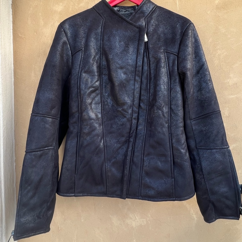 Cache Moto Dressy Faux Jacket size Large
